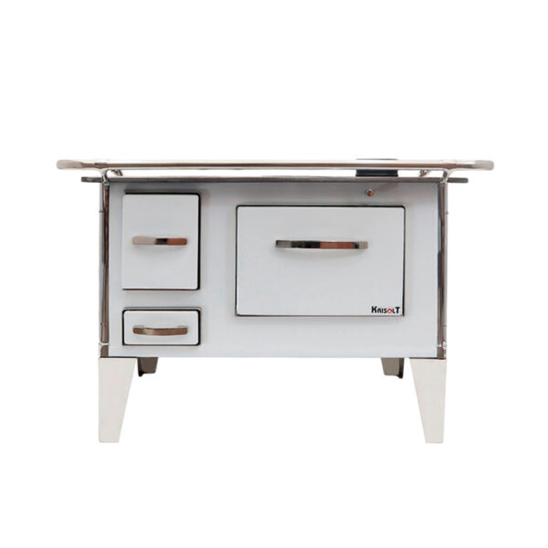 Cocina a leña enlozada 4P Berna  102x72cm Blanco