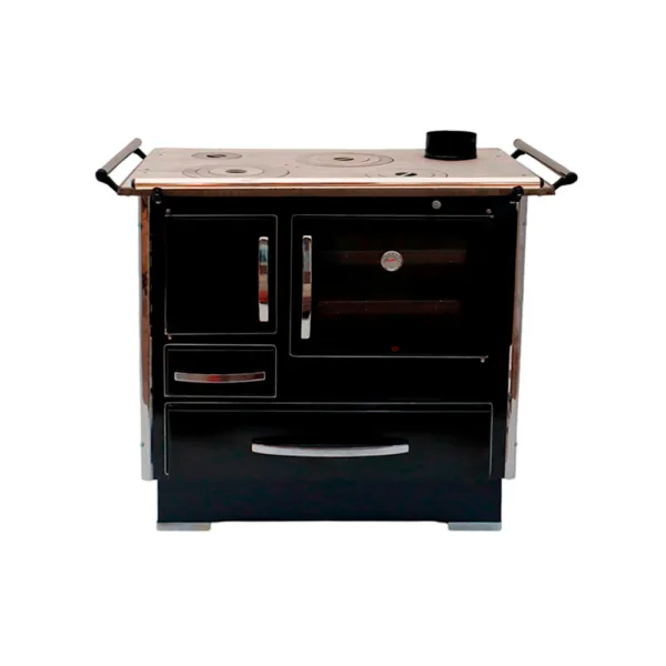 Cocina a Leña 4P Alpes Alta  92x62 Negro